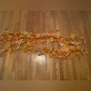 Harvest Fall leaves orange garland 62” lot of 2